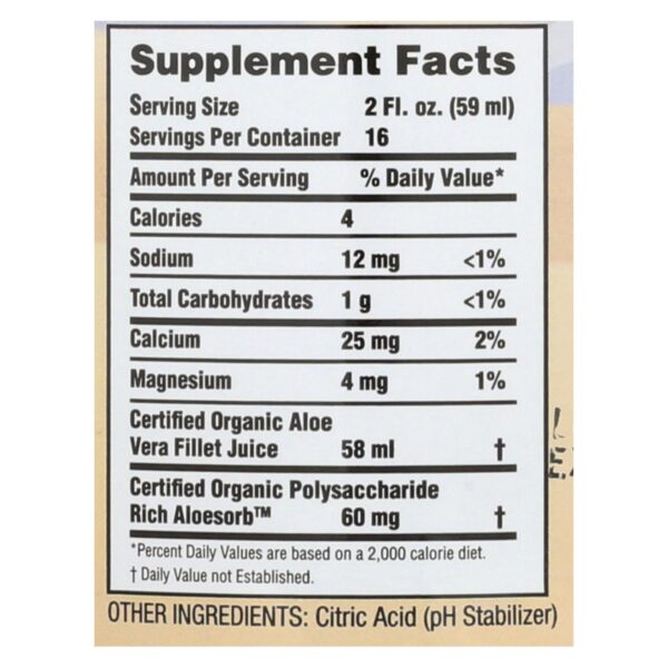 lily of the desert organic preservative free aloe vera juice 32 fl. oz.