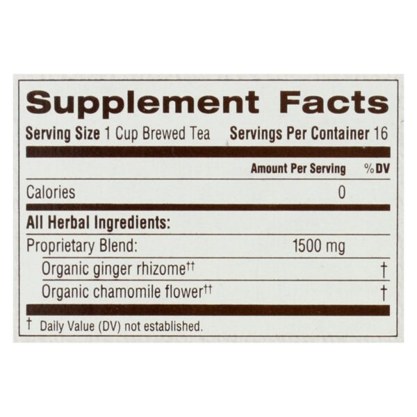 traditional medicinals organic ginger with chamomille tea 16 tea bags