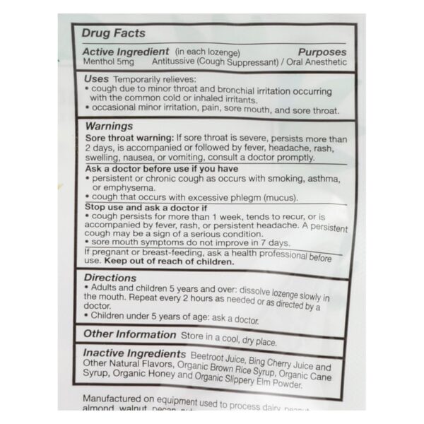 quantum health cough relief bing cherry lozenges