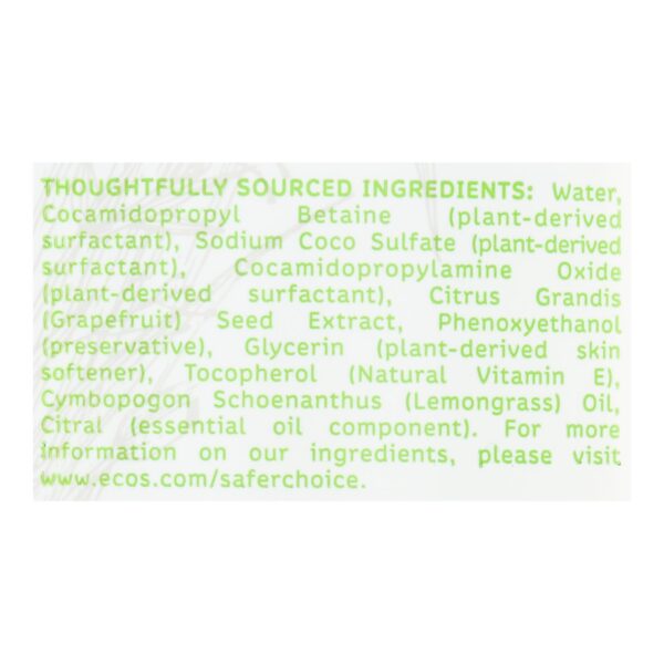 ecos organic lemongrass hand soap refill 32 fl. oz.