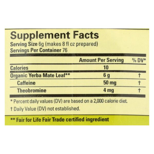 ecoteas unsmoked leaf & stem yerba mate tea 1 lb.