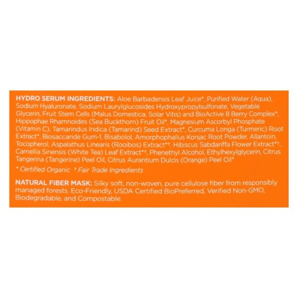 andalou naturals beauty 2 go instant brighten & tighten, facial sheet mask instant hydro serum facial sheet masks 6 fl. oz.