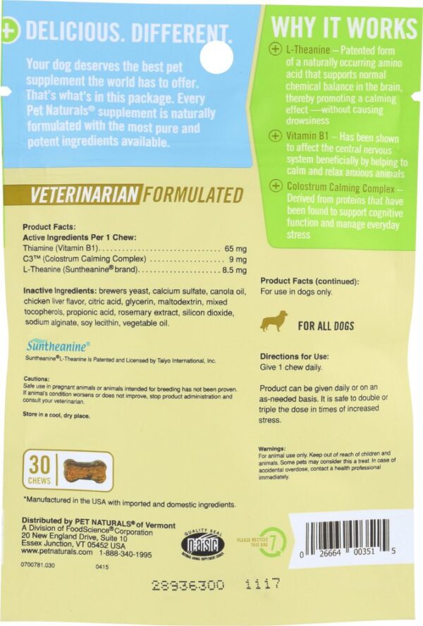 pet naturals calming for dogs 30 chews
