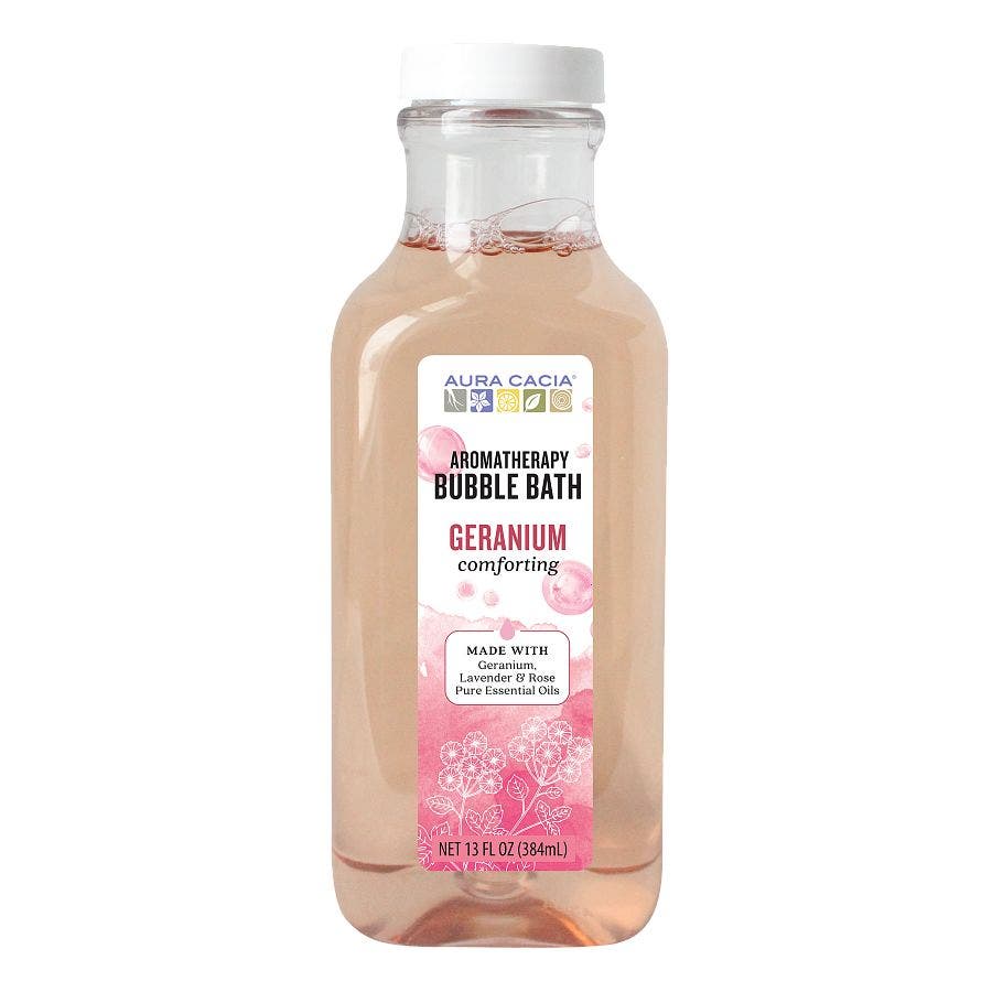 051381882631 aura cacia 13oz bubble bath bottled geranium l188273i front 1.jpeg
