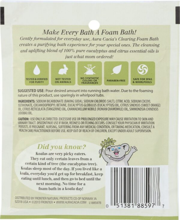 aura cacia kids eucalyptus clearing foam bath, 20.5 oz