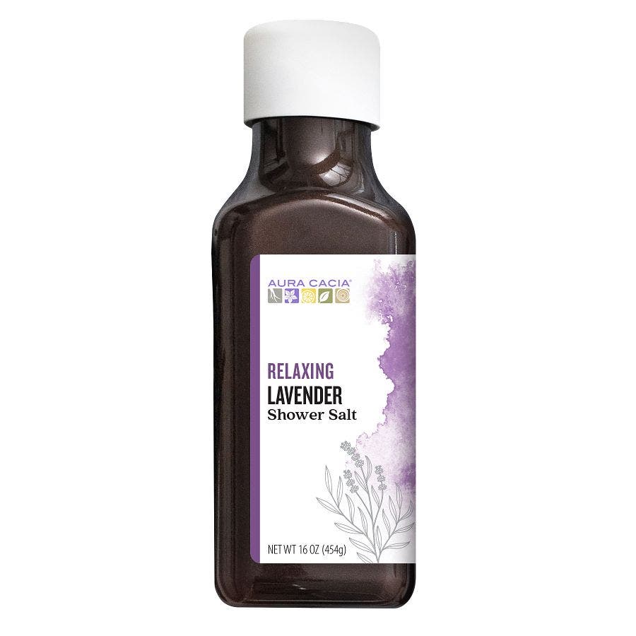 051381902261 aura cacia 16oz shower salt lavender l190226 front 1.jpeg