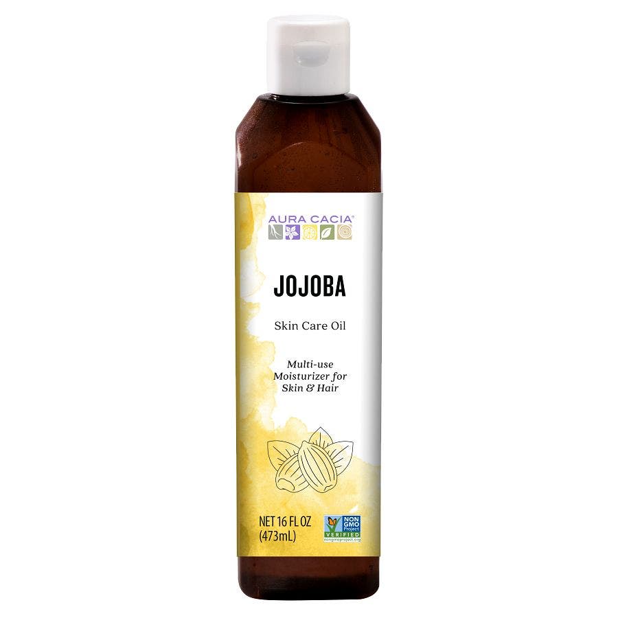 051381911751 aura cacia 16oz skin care oil jojoba l191175f front 1.jpeg