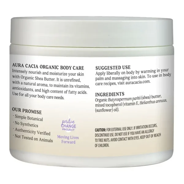 aura cacia shea butter unrefined organic, 3.25 oz
