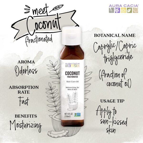 aura cacia coconut fractionated oil 1 each 4 fz