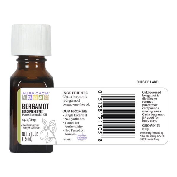 aura cacia essential oil bergamot, 0.5 oz