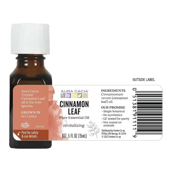 aura cacia essential oil cinnamon leaf, 0.5 oz