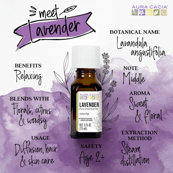 aura cacia essential oil lavender, 0.5 oz