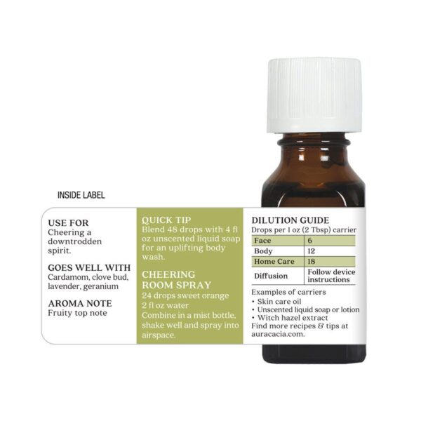 aura cacia essential oil sweet orange, 0.5 oz