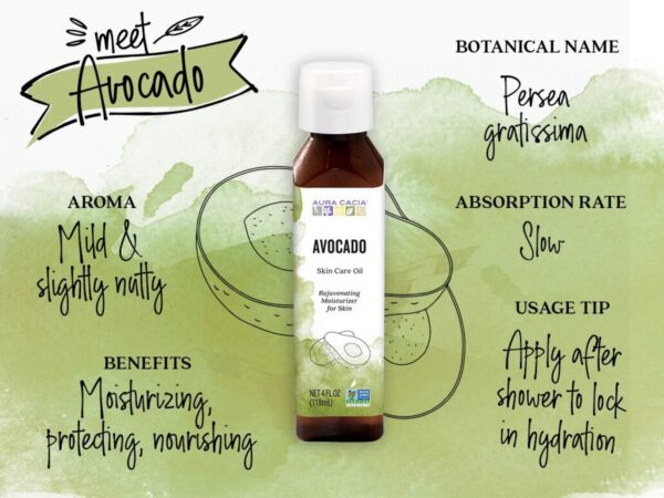 aura cacia oil skin care oil avocado 4 oz