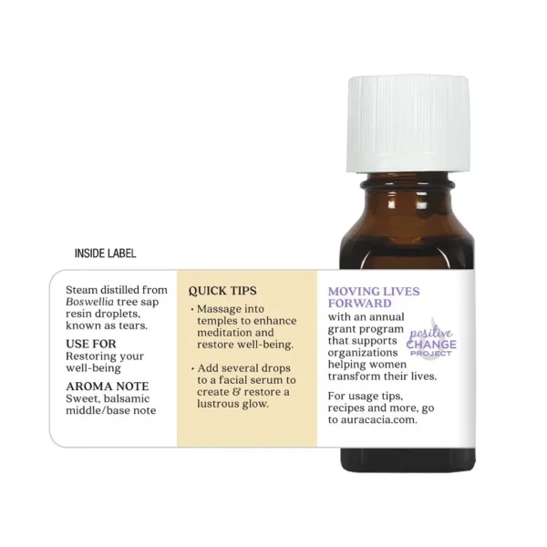 aura cacia precious essential oil frankincense jojoba 0.5 oz