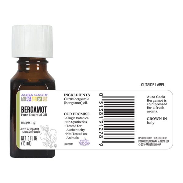 aura cacia essential oil bergamot uplifting 0.5 oz