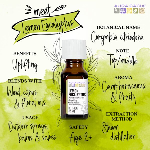 aura cacia essential oil awakening lemon eucalyptus, 0.5 oz