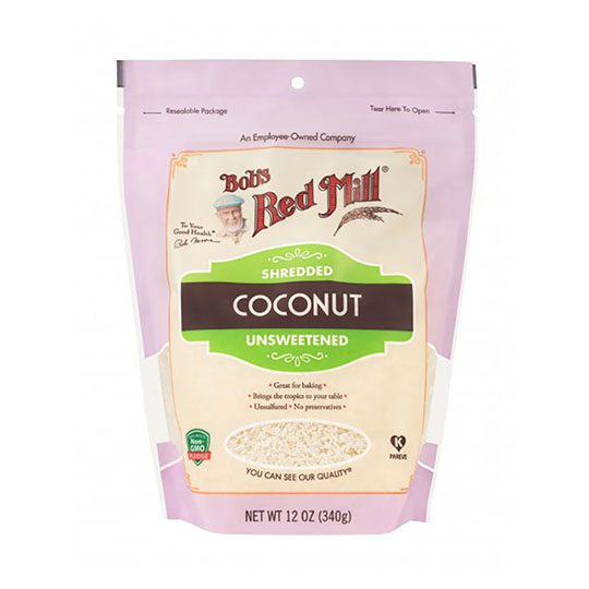 1 bobs red mill coconut unsweetened shredded coconut 12oz resealable bag 233607 front 1.jpg