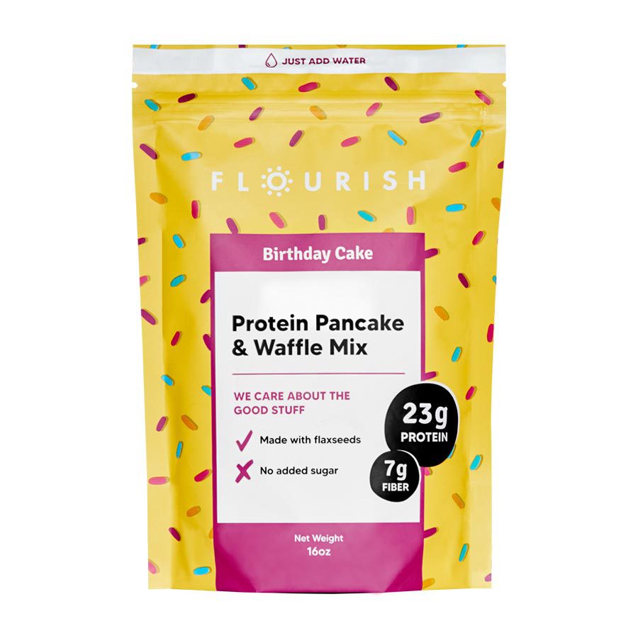 1 flourish birthdaycake protein pancake mix 16oz 239265 front.jpg