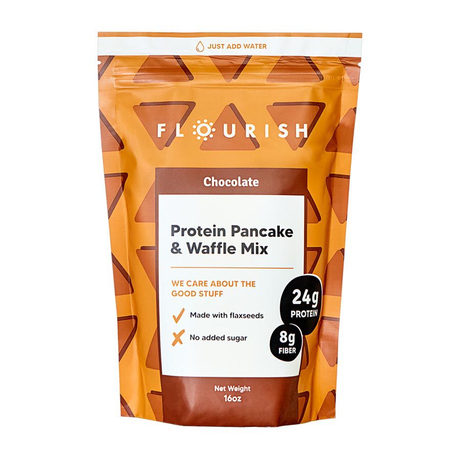 1 flourish chocolate protein pancake mix 16oz 239263 front.jpg
