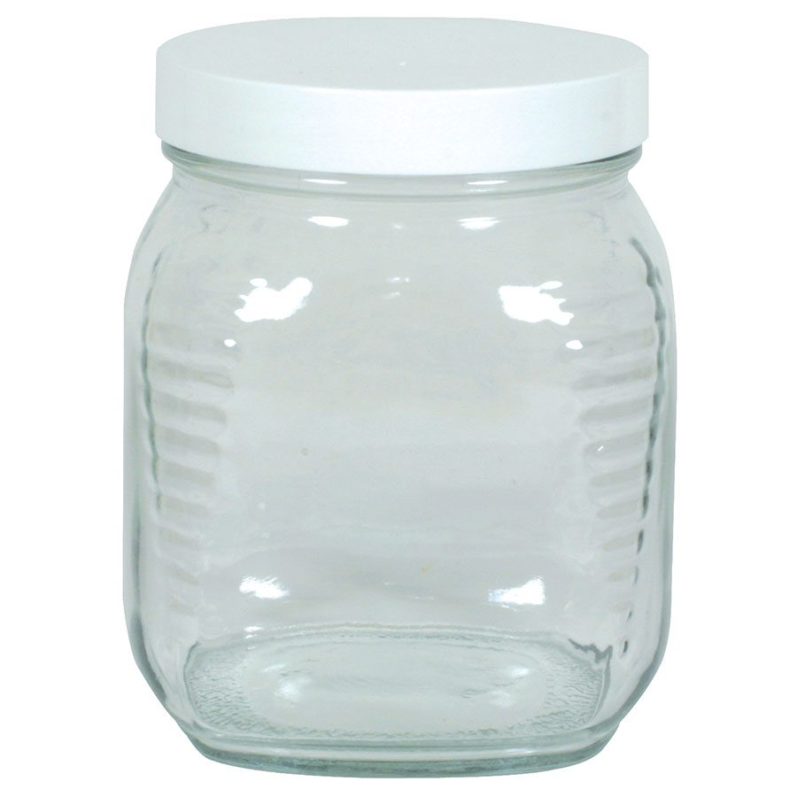 1 frontier co op square clear wide mouth glass jar 8729 front.jpg