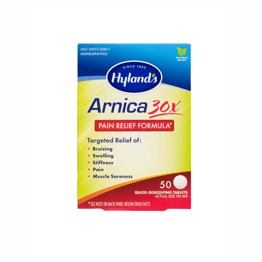 1 hylands arnica 30x pain tablets 50 tablets front 230487.jpg