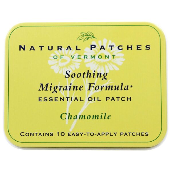 1 natural patches of vermont essential oil patches chamomile soothing migraine formula 10 count tins 227015 front.jpg