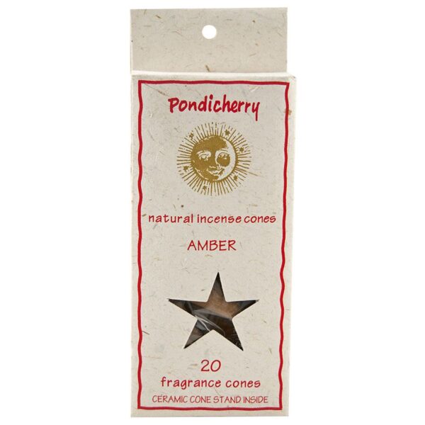 1 pondicherry natural incense amber cones 20 per package includes ceramic cone stand 209713 front.jpg