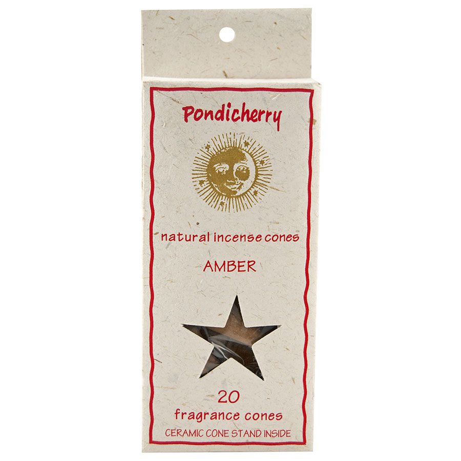 1 pondicherry natural incense amber cones 20 per package includes ceramic cone stand 209713 front.jpg