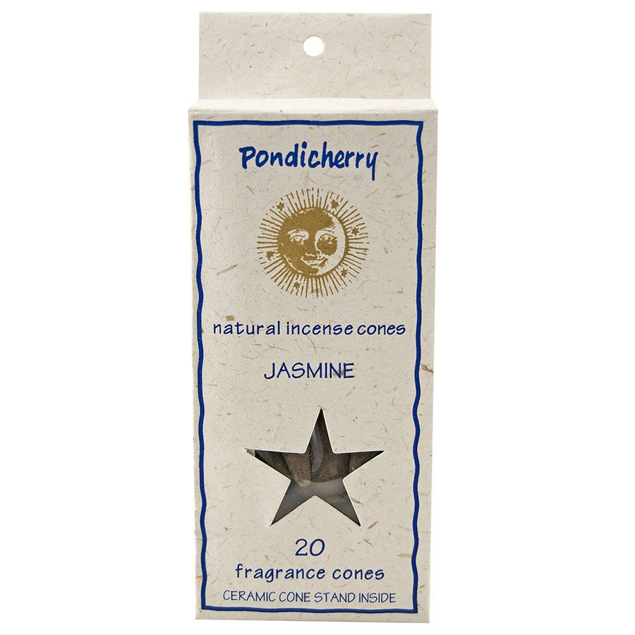1 pondicherry natural incense jasmine cones 20 per package includes ceramic cone stand 209716 front.jpg