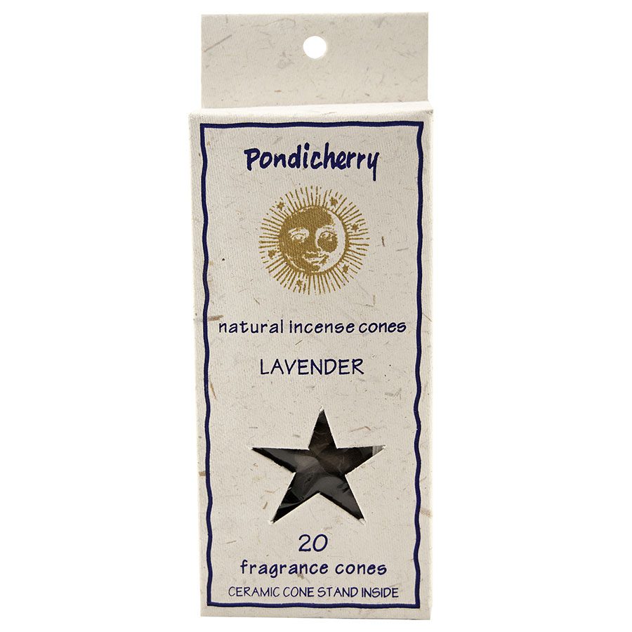 1 pondicherry natural incense lavender cones 20 per package includes ceramic cone stand 209717 front.jpg