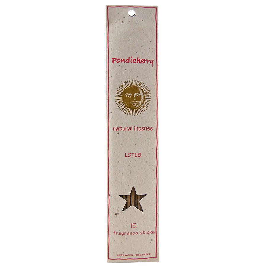 1 pondicherry natural incense lotus sticks 15 per package 209708 front.jpg