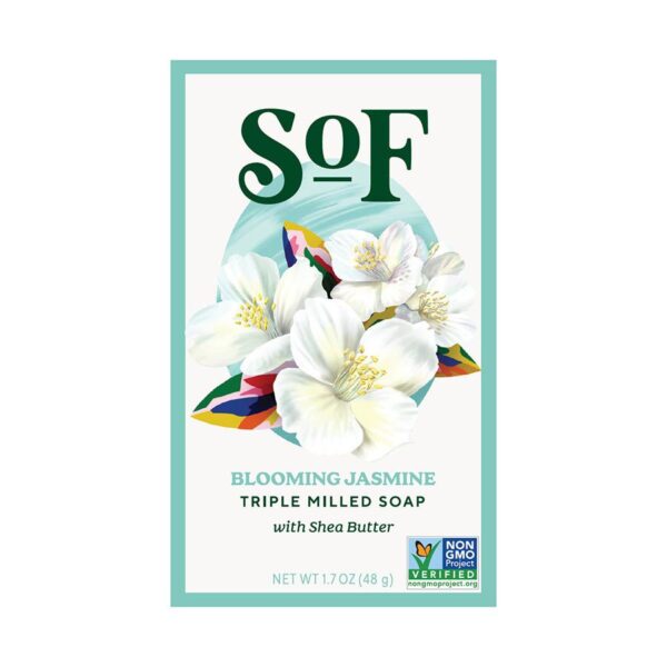 1 south of france blooming jasmine triple milled bar soap 1.7oz front 239152.jpg