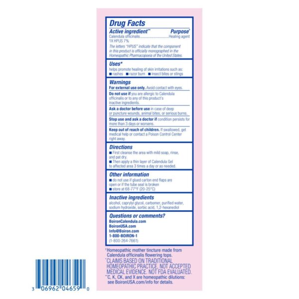 boiron calendula gel 2.6 oz.