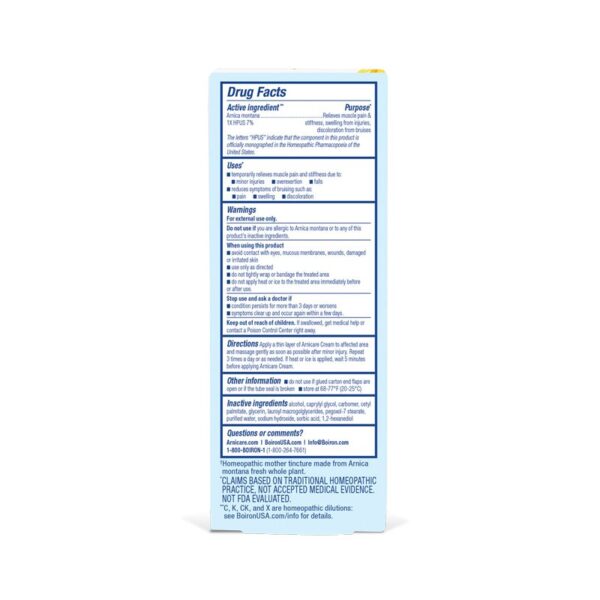 boiron arnica cream 1.33 oz.