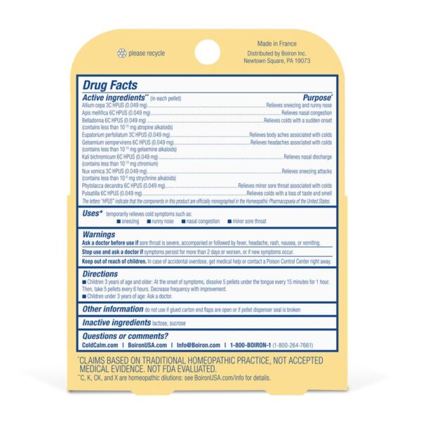 boiron children's coldcalm 160 pellets