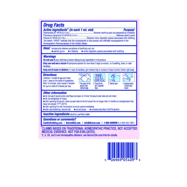 boiron camilia teething relief 30 doses