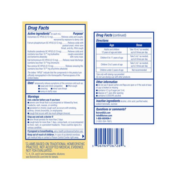 boiron chestal cold & cough 6.7 fl. oz.