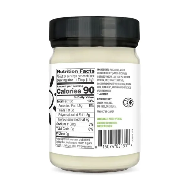 Chosen Foods Vegan Avocado Oil Mayo 12 fl. oz. - Image 3