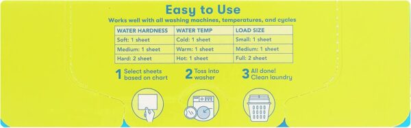 ecos next liquidless laundry detergent, free & clear 50 squares