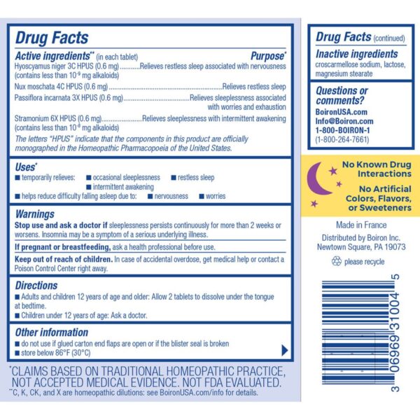 boiron sleepcalm tablets 60 count