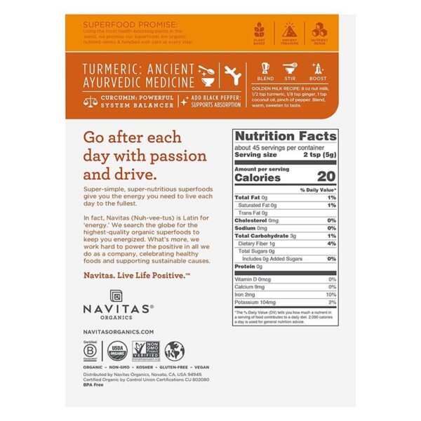 navitas organics turmeric powder 8 oz.