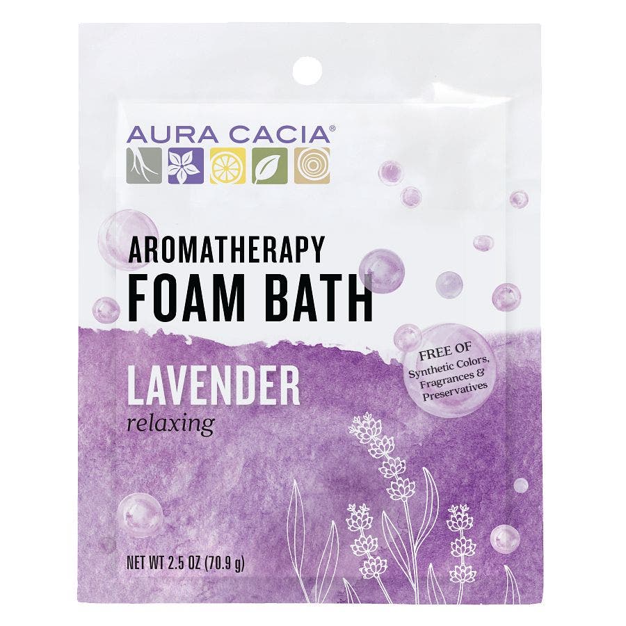 51381885793 aura cacia foam bath packet lavender l188579e front 1.jpeg