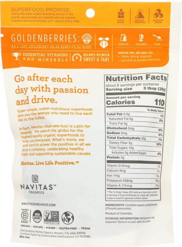 navitas organics dried goldenberries 8 oz.