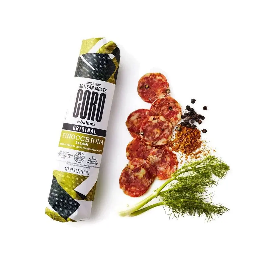 coro foods uncured piccolo salami 5oz finocchiona 239866 front.webp