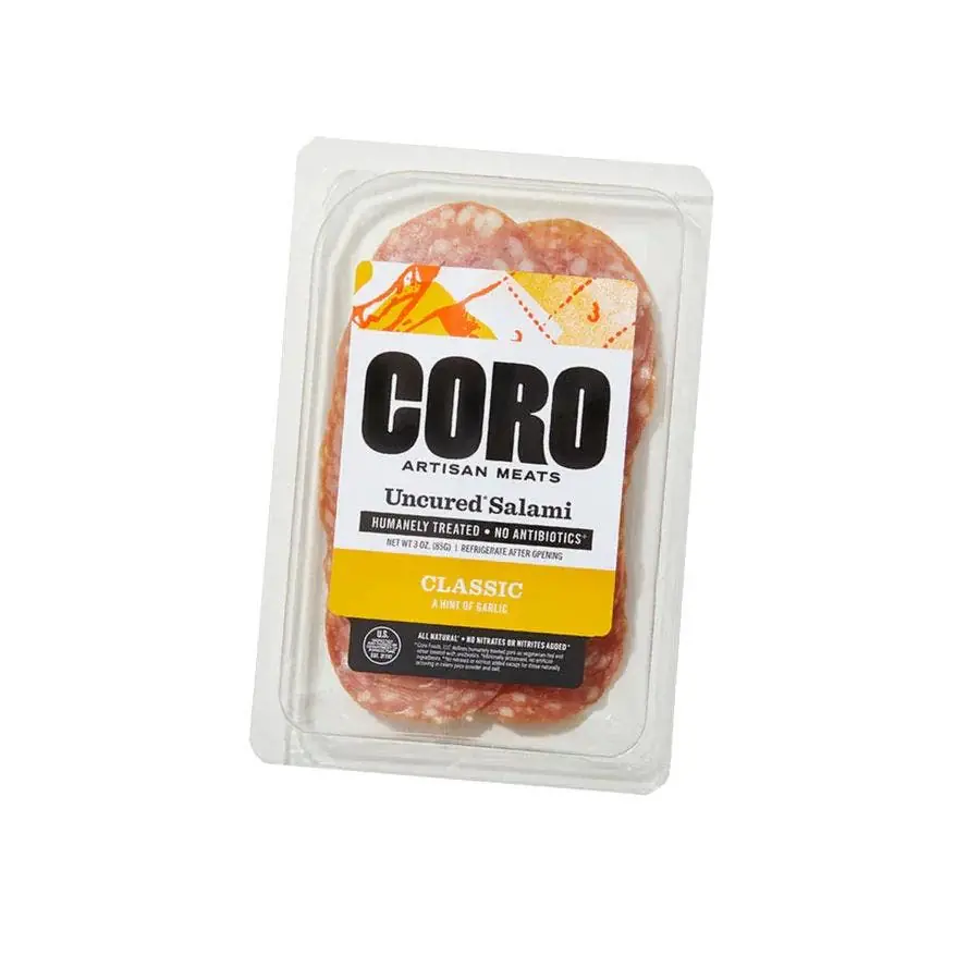 coro foods uncured salami pre sliced classic 3oz 239586 front.webp