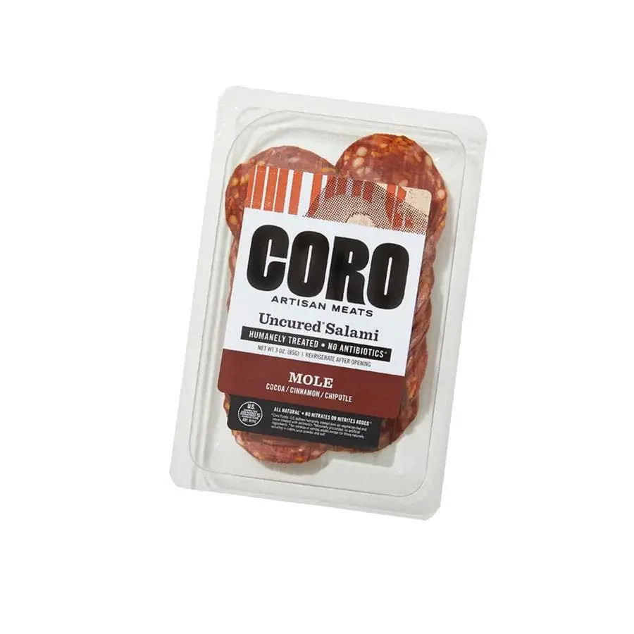 coro foods uncured salami pre sliced mexican mole 3oz 239855 front.webp