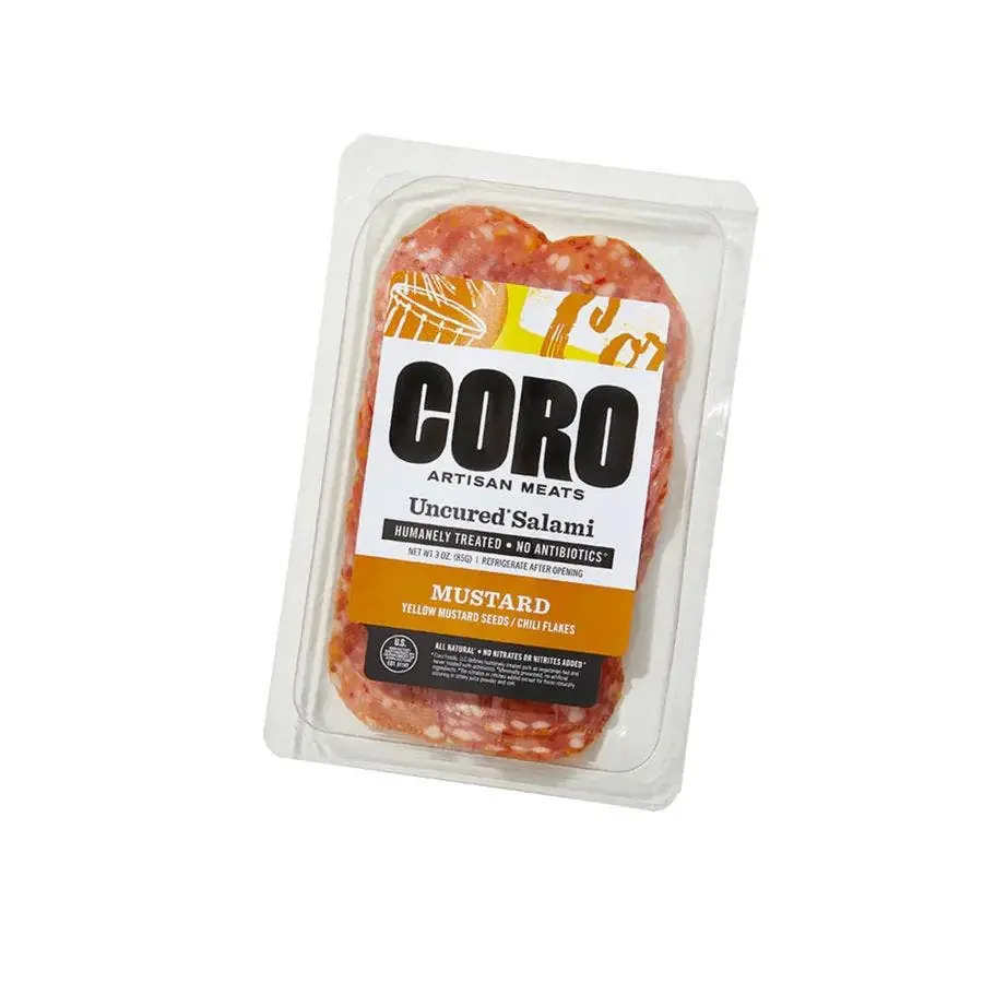 coro foods uncured salami pre sliced mustard 3oz 239861 front.webp