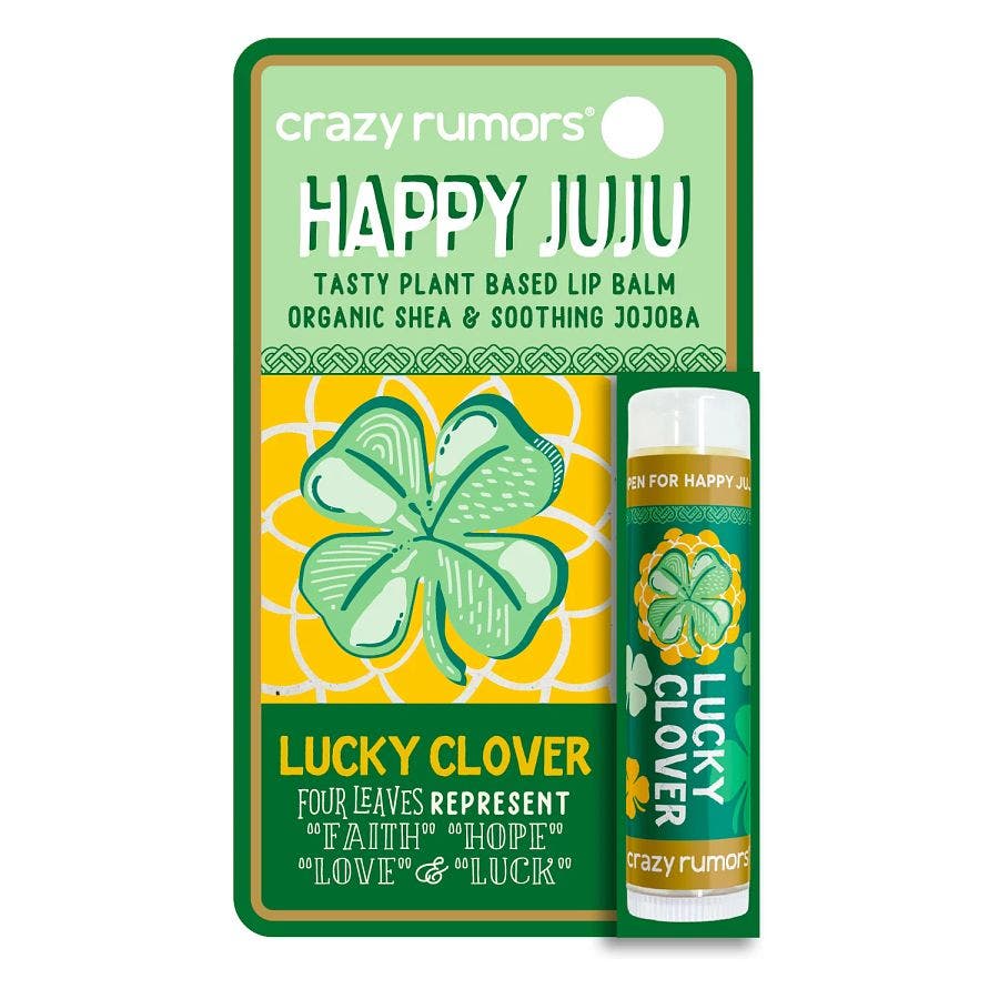 crazy rumors happy juju lucky clover lip balm blister 0 15oz front 240423.jpg