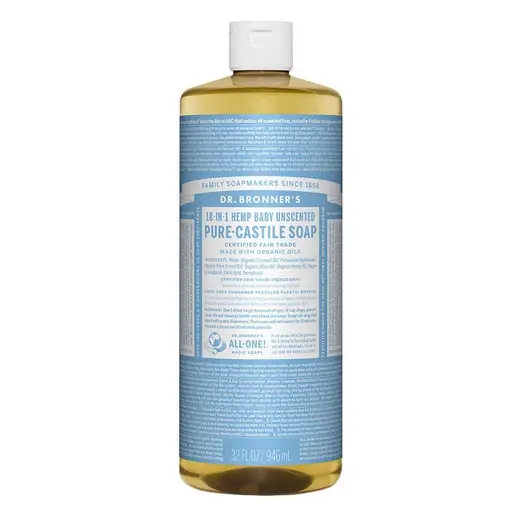 dr bronner castile soaps baby mild unscented 32oz 216586 front.webp